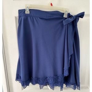 Torrid Lace Trim Faux Wrap Mini Skirt in size 2